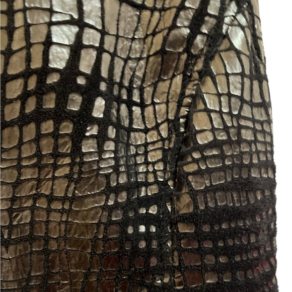 Erin London Black Alligator Embossed Vest Full Zipper Front Pockets Med Petite - Picture 2 of 3